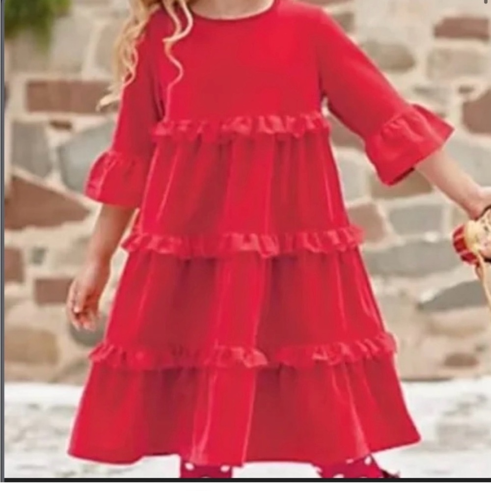 Hanna Andersson Red Ruffle Tiered Dress